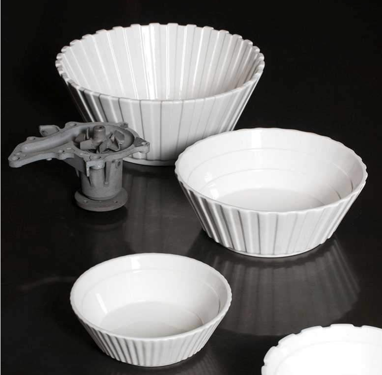DIESEL WITH SELETTI MACHINE COLLECTION SET 3 BOWLS DIAM. 22 CM. WHITE