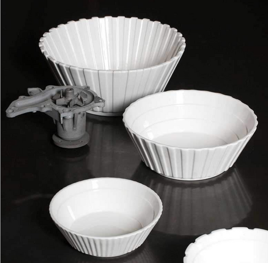 DIESEL WITH SELETTI MACHINE COLLECTION SET 3 BOWLS DIAM. 22 CM. WHITE